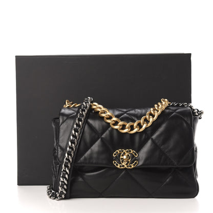 Chanel Goatskin Quilted Large Chanel 19 Flap Black 13 of 13