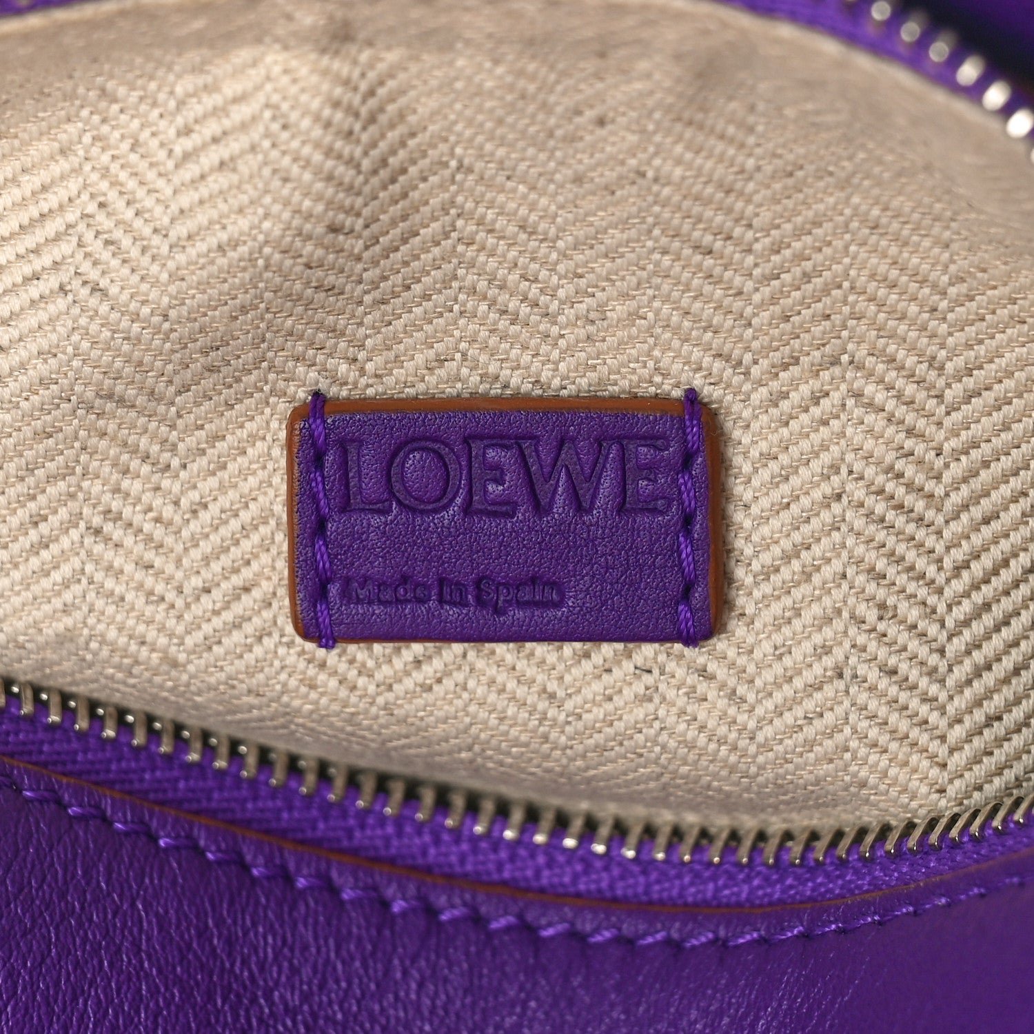 Loewe Calfskin Mini Puzzle Bag Purple Cognac 6 of 8