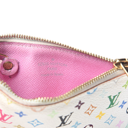 Louis Vuitton Monogram Multicolor Key Pouch White Litchi 5 of 6