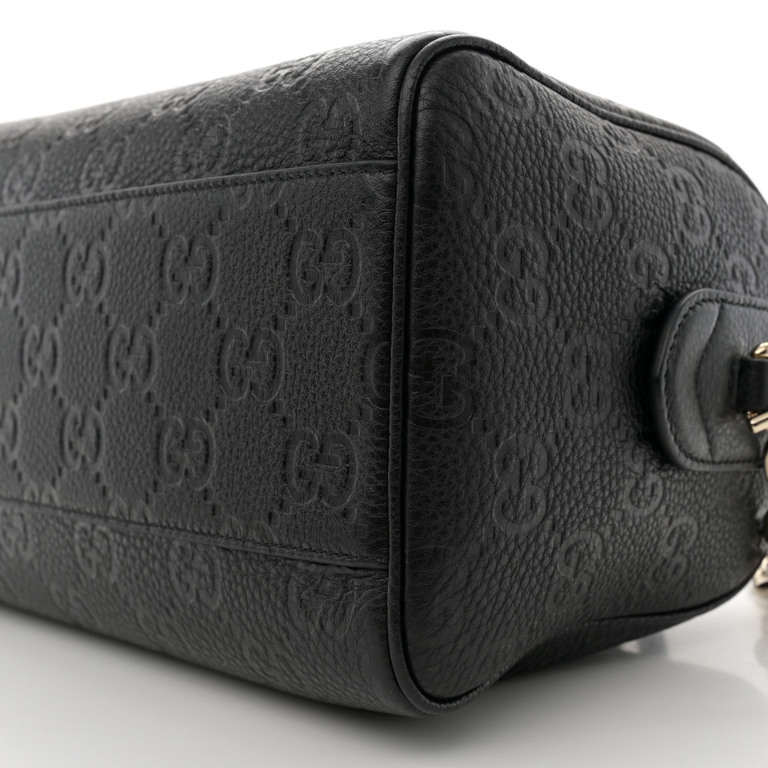 Gucci Calfskin GG Emblem Small Top Handle Bag Black 10 of 10