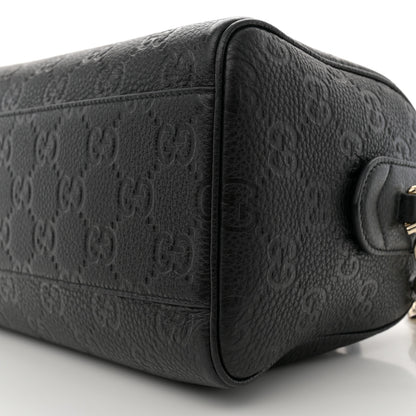 Gucci Calfskin GG Emblem Small Top Handle Bag Black 10 of 10