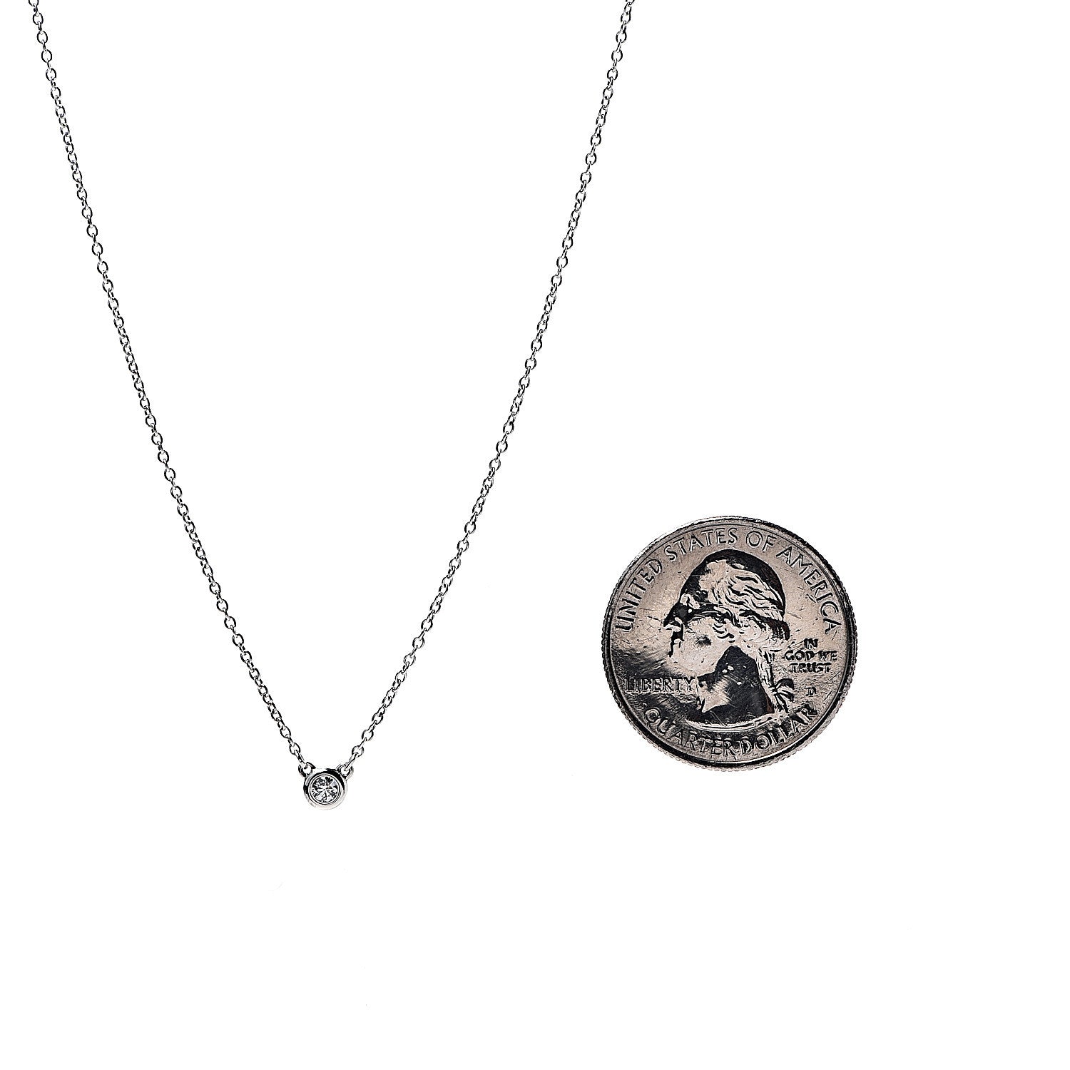 Tiffany Sterling Silver Diamond .05ct Elsa Peretti Diamonds by the Yard Pendant Necklace 3 of 6