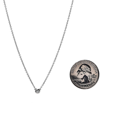 Tiffany Sterling Silver Diamond .05ct Elsa Peretti Diamonds by the Yard Pendant Necklace 3 of 6