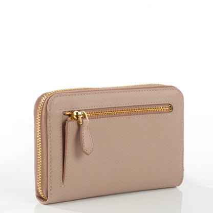 Prada Saffiano Metal Zip Around Wallet Cammeo 3 of 9