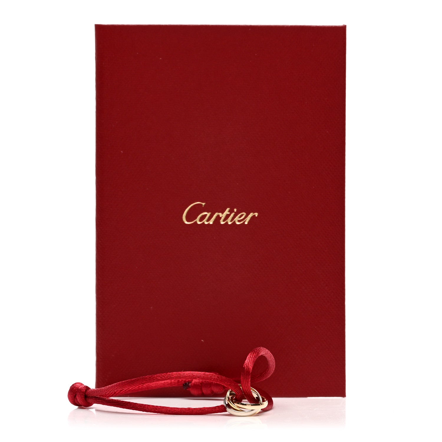 Cartier 18K Pink Yellow White Gold Trinity Cord Bracelet Red 4 of 4