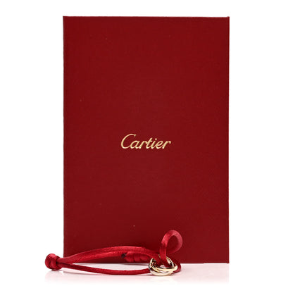 Cartier 18K Pink Yellow White Gold Trinity Cord Bracelet Red 4 of 4