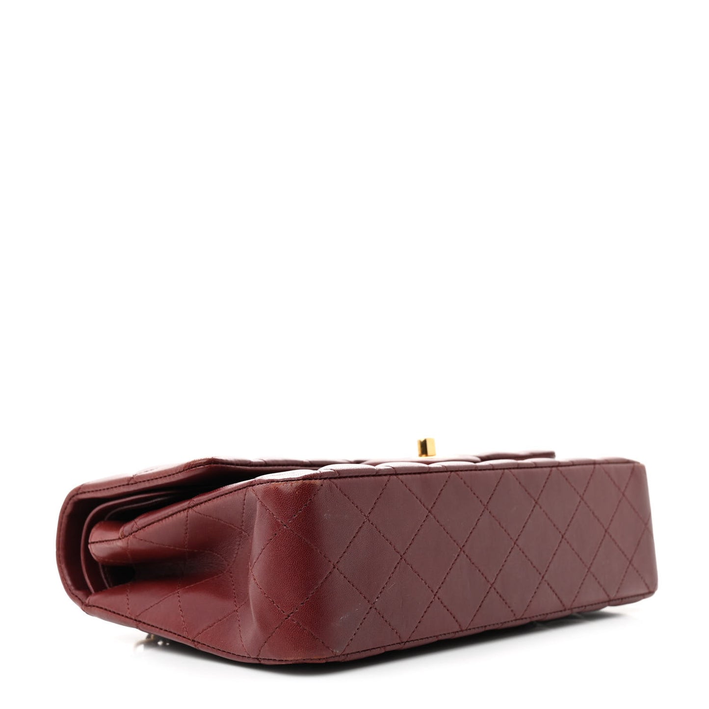 Lambskin Quilted Medium Double Flap Burgundy
