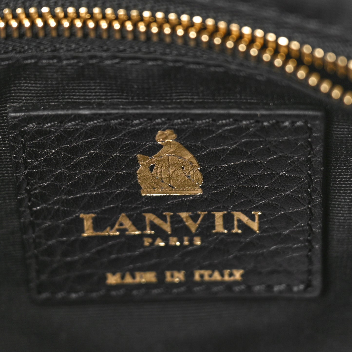 Calfskin Logo Embossed Camera Bag Black
