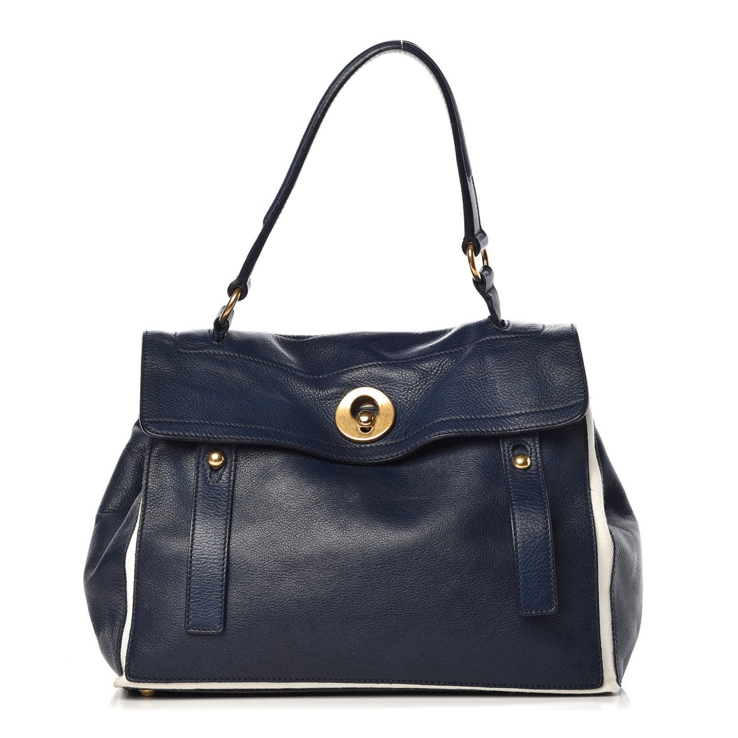 Calfskin Canvas Medium Muse Two Blue