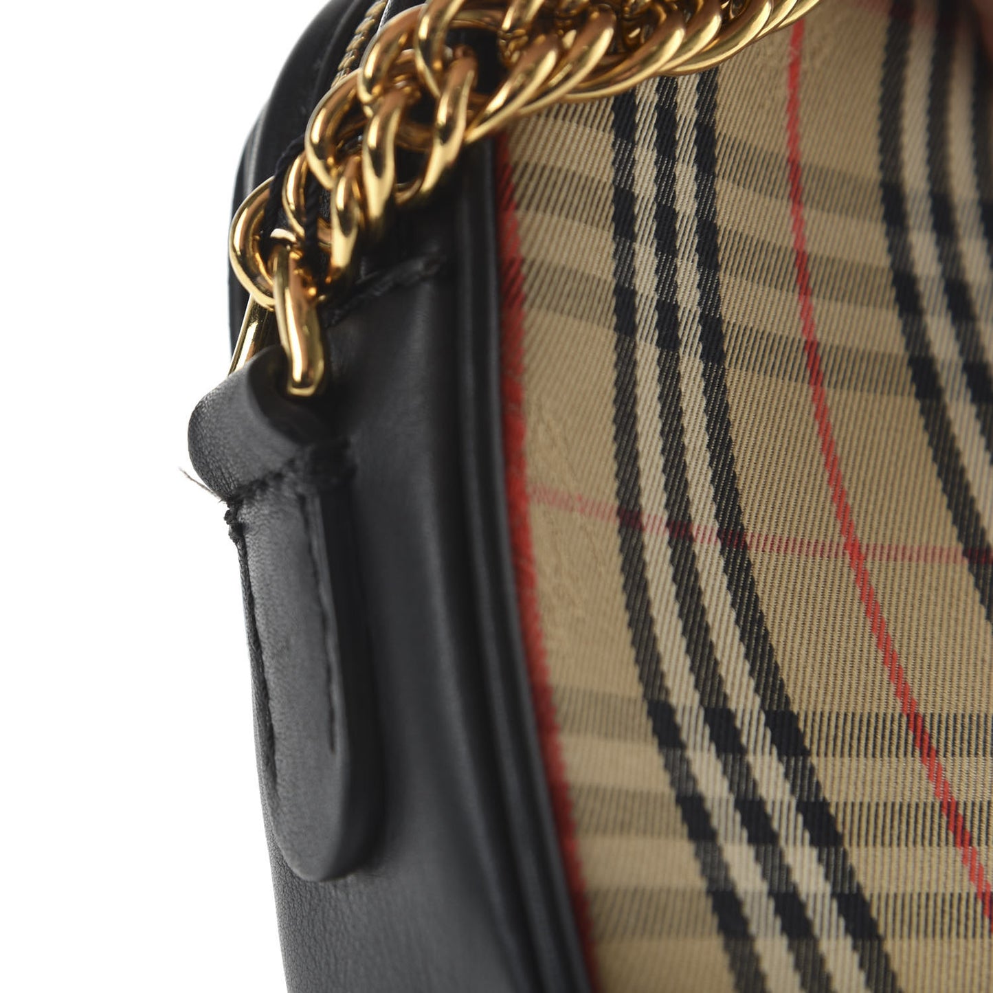 1983 Knight Check Smooth Calfskin Link Camera Bag Black
