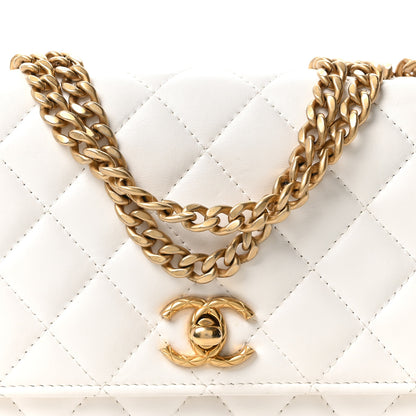 Chanel Lambskin Quilted Pillow Crush Wallet On Chain WOC White 9 of 11