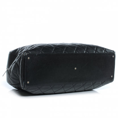 Chanel Caviar and Patent Leather Quilted XL Bowler Black 4 of 7