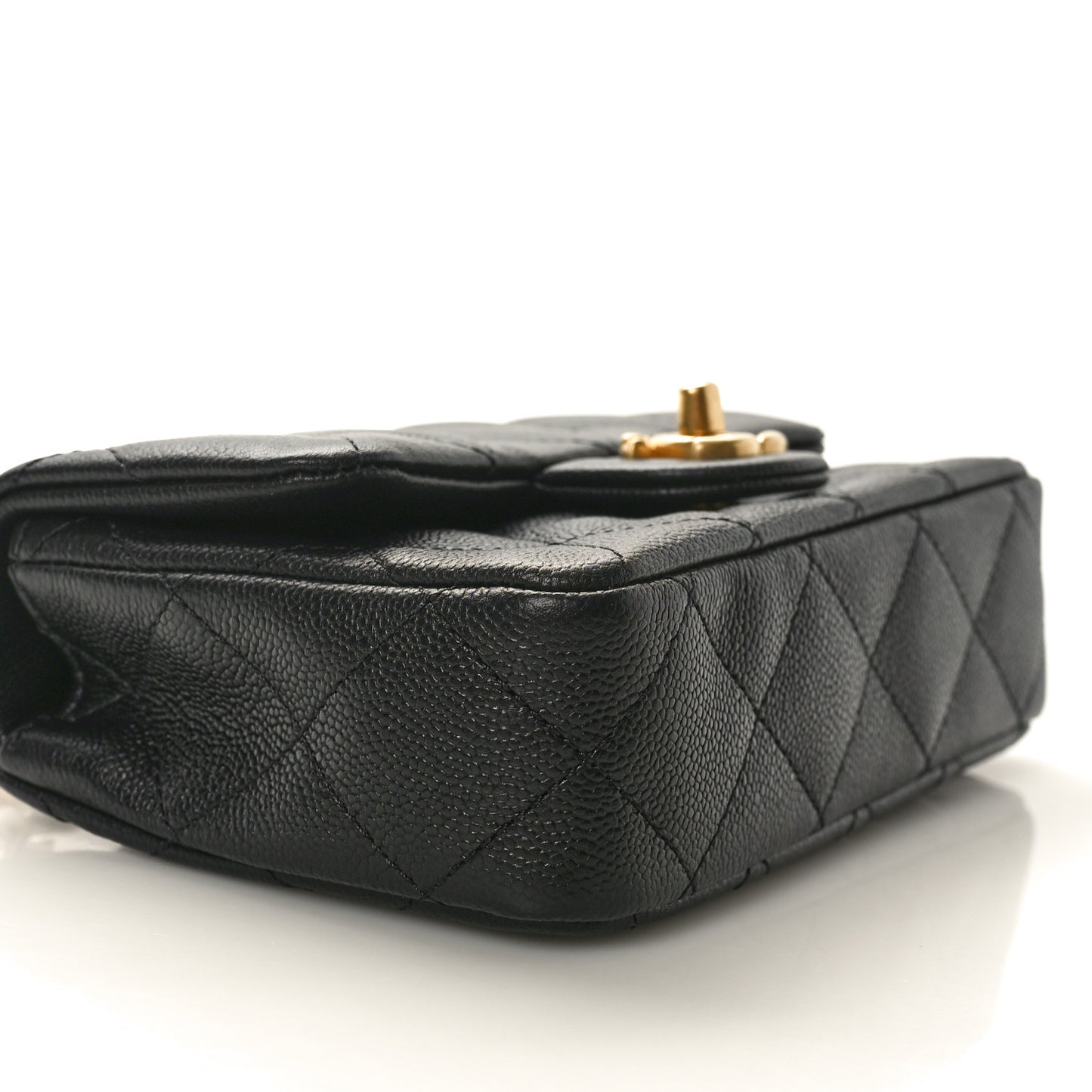 Caviar Quilted Mini Sweetheart Rectangular Flap Black