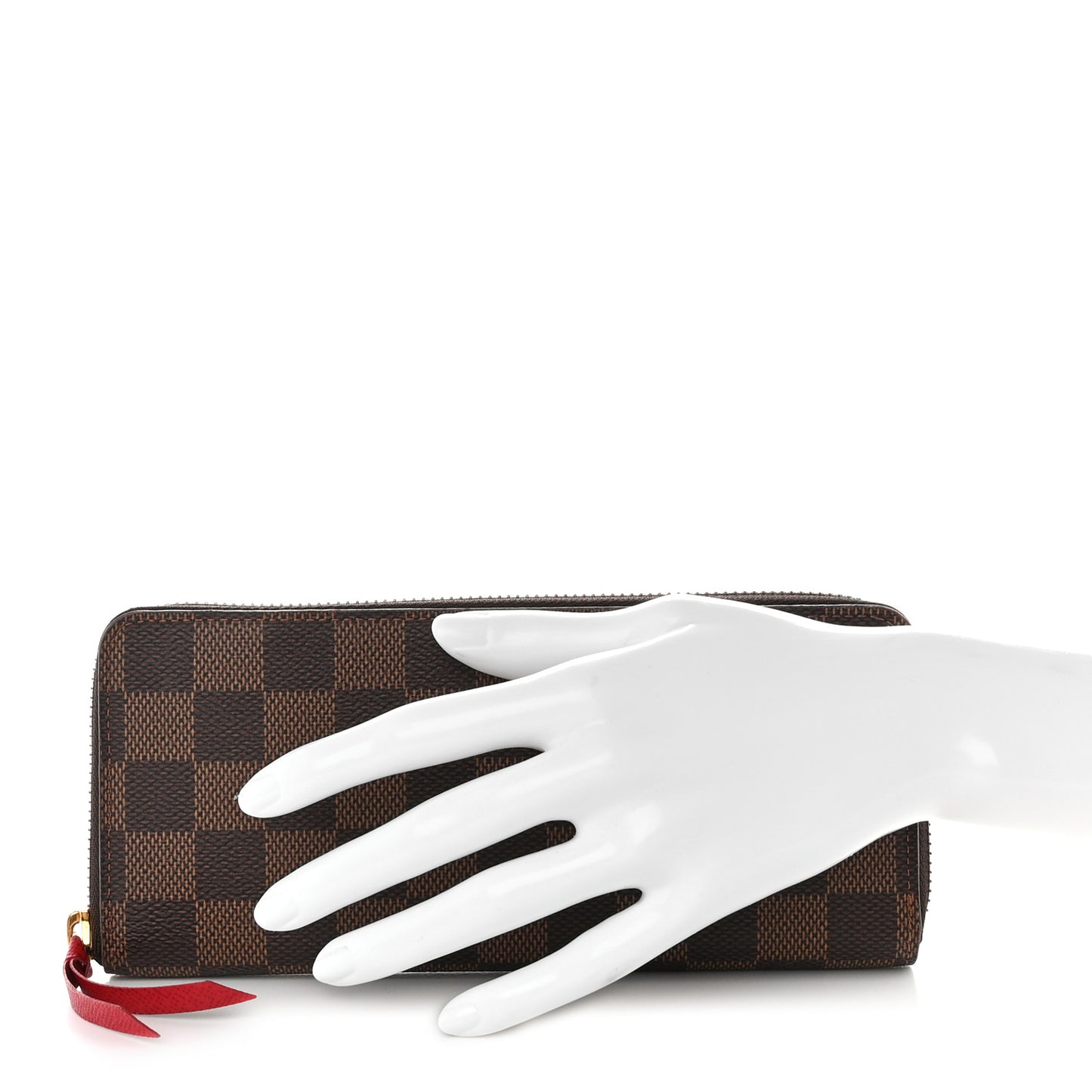 Damier Ebene Clemence Wallet Cherry