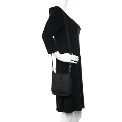 Hermes Taurillon Clemence Evelyne TPM Black 2 of 11