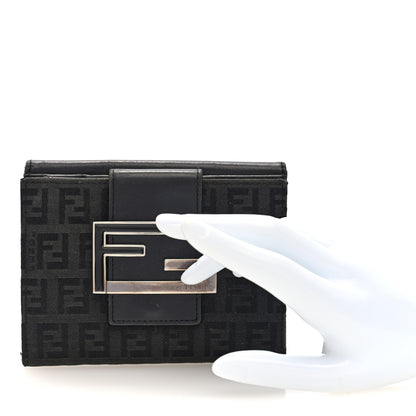 Fendi Zucchino Compact Wallet Black 2 of 6