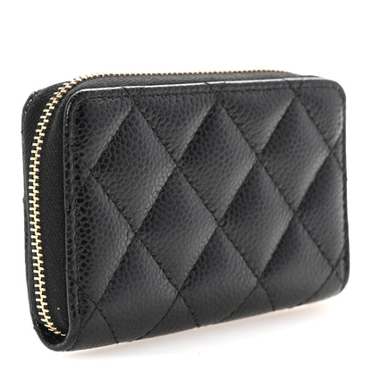 Chanel Caviar Quilted Zip Coin Purse Black 3 of 8