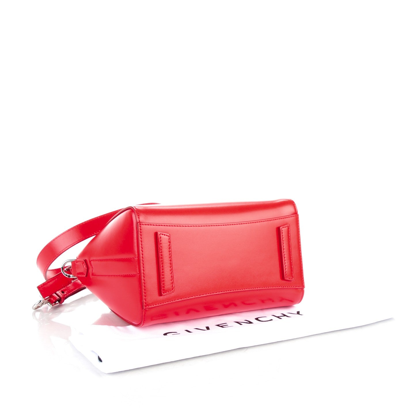 Shiny Lord Calfskin Mini Antigona Medium Red