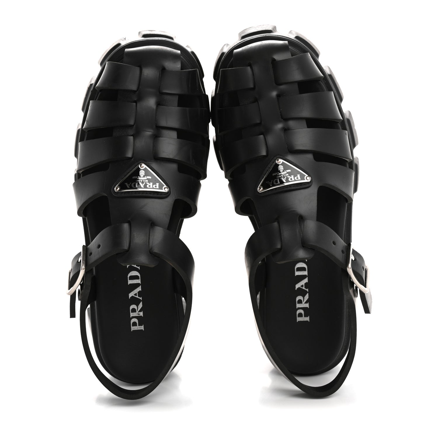 Foam Rubber Triangle Logo Monolith 55mm Cage Sandals 38 Black