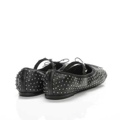 Valentino Garavani Nappa Crystal Studded Ballerina Flats 38 Black 4 of 8