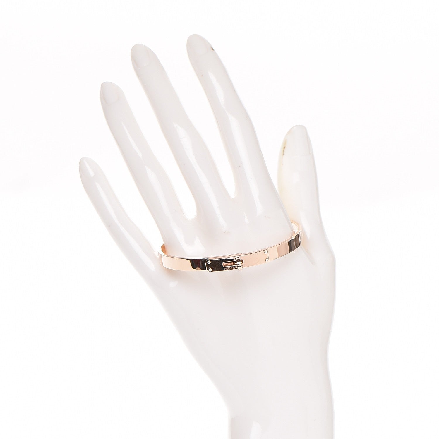 Hermes 18K Rose Gold Diamond Kelly PM Bangle ST 2 of 5