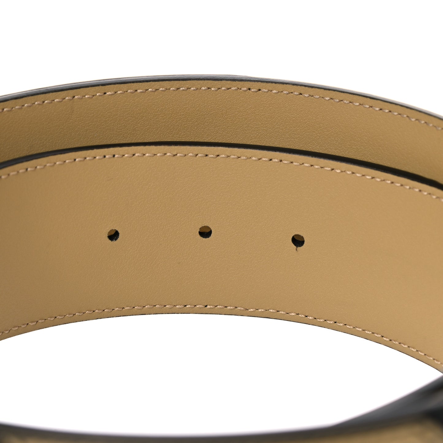 Calfskin Striped Textured Double G 50mm Belt 95 38 Black Beige