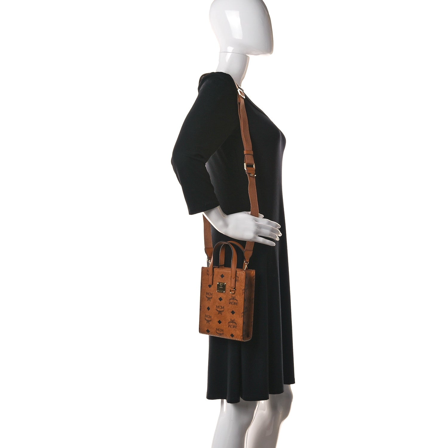 MCM Visetos X-Mini Aren Tote Cognac 2 of 8
