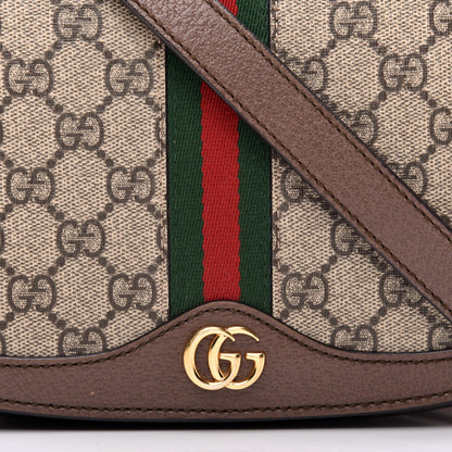 Gucci GG Supreme Monogram Web Small Ophidia Flap Messenger Bag Brown 10 of 11