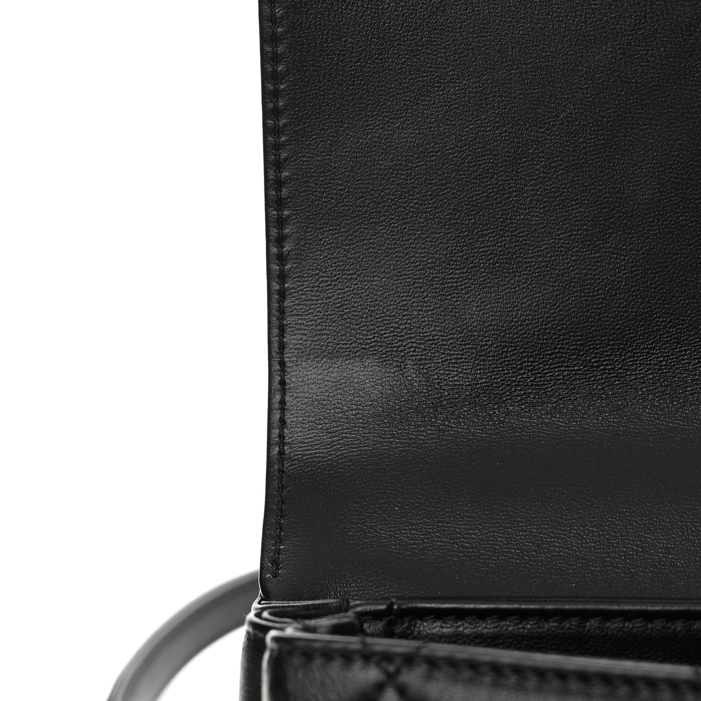 Lambskin Quilted Mini CC Crystal Logo Chain Flap Black