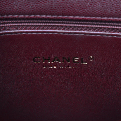 Chanel Caviar Lizard Quilted Medium Coco Handle Flap Burgundy 7 of 9