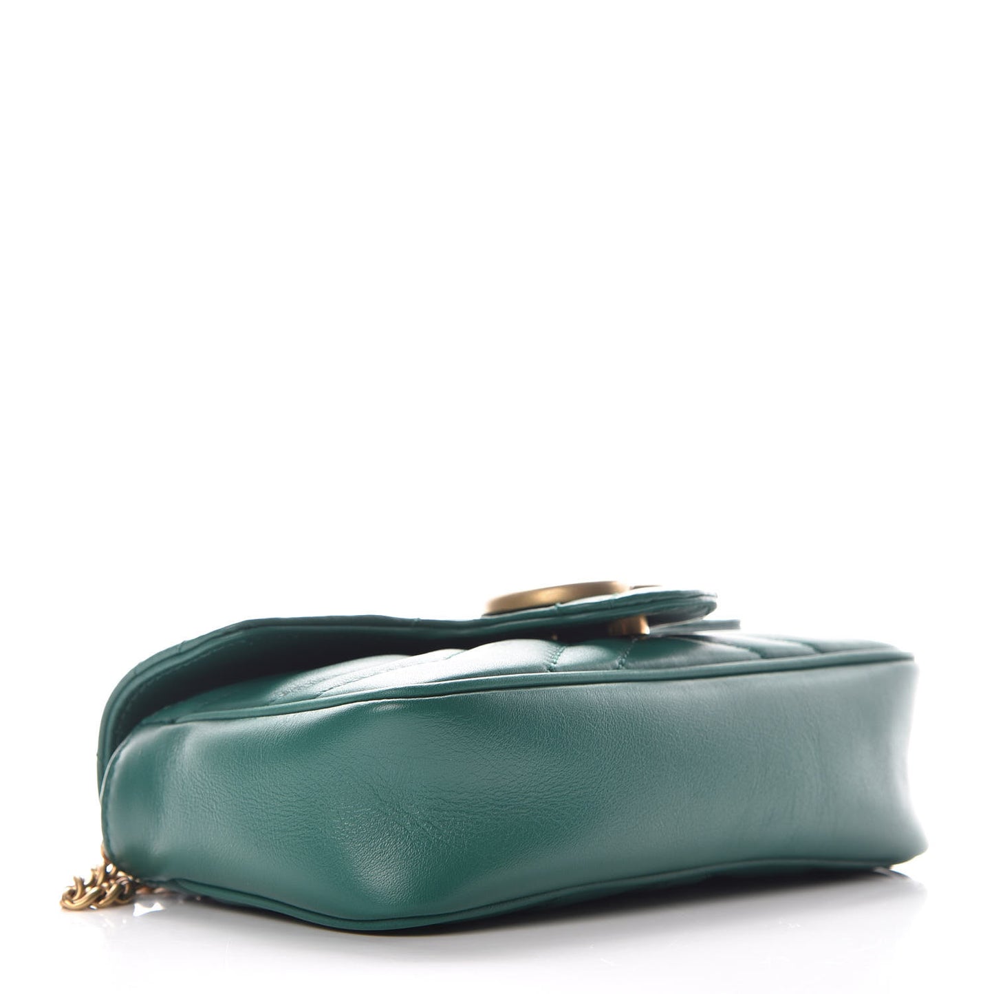 Calfskin Matelasse Super Mini GG Marmont Shoulder Bag Emerald Green