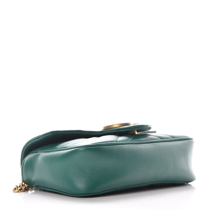 Gucci Calfskin Matelasse Super Mini GG Marmont Shoulder Bag Emerald Green 4 of 9