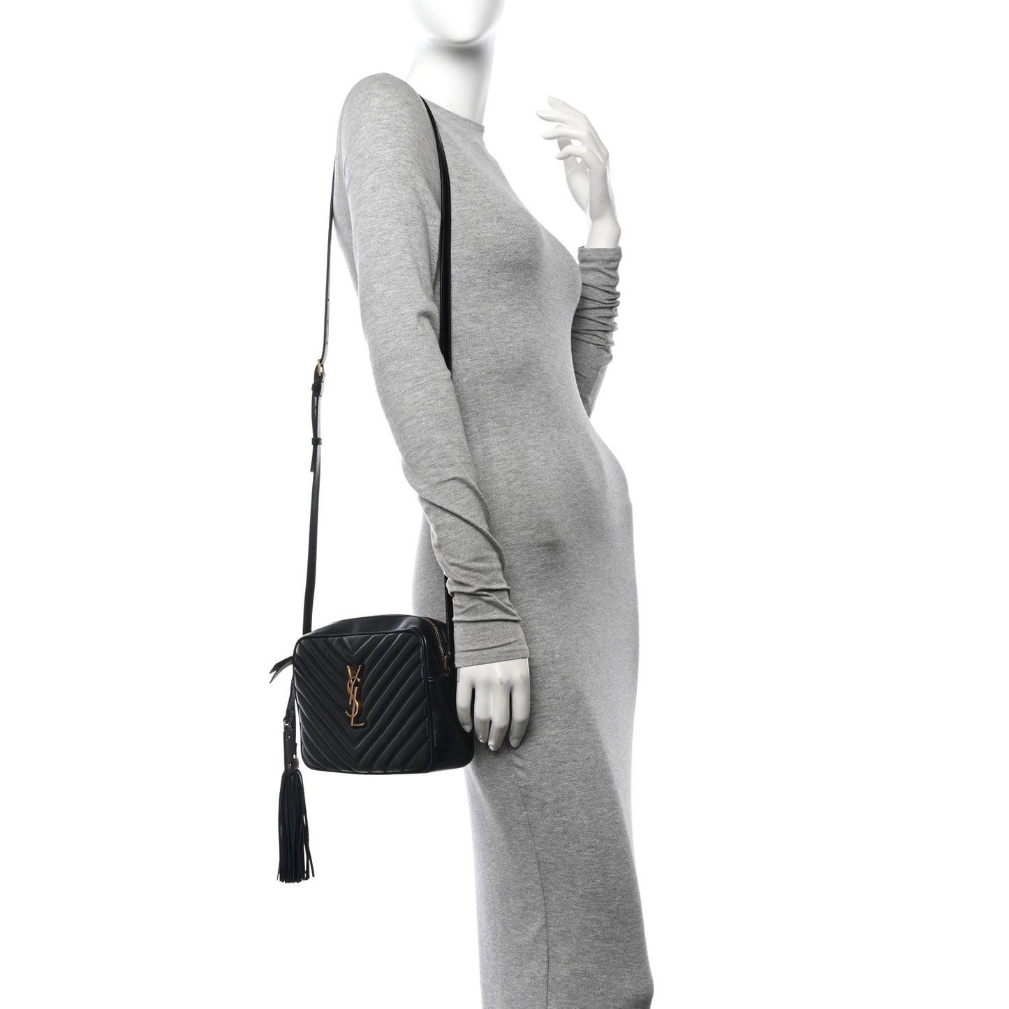 Calfskin Matelasse Monogram Lou Camera Bag Black