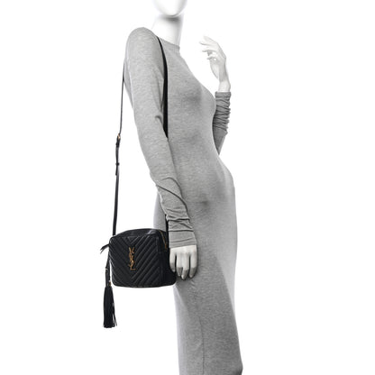 Saint Laurent Calfskin Matelasse Monogram Lou Camera Bag Black 2 of 12