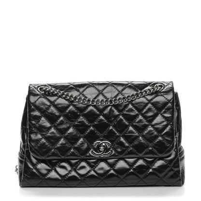 Chanel Glazed Calfskin Quilted Large Lady Pearly Flap Black 1 of 7