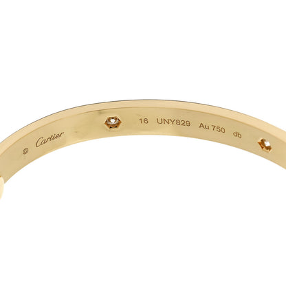 Cartier 18K Yellow Gold 4 Diamond LOVE Bracelet 16 6 of 9