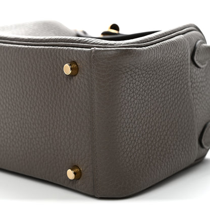 Hermes Taurillon Clemence Mini Lindy 20 Etain 10 of 11