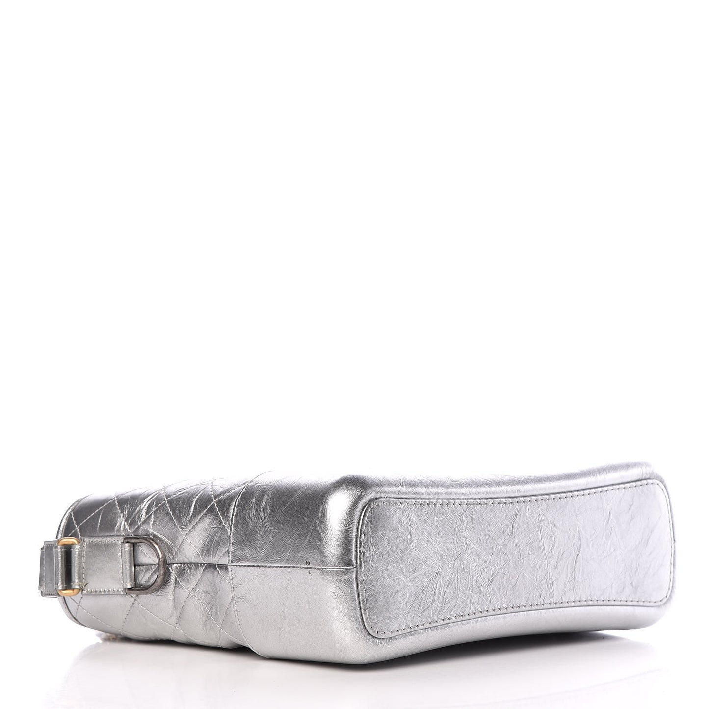 Metallic Lambskin Calfskin Quilted Medium Gabrielle Hobo Silver