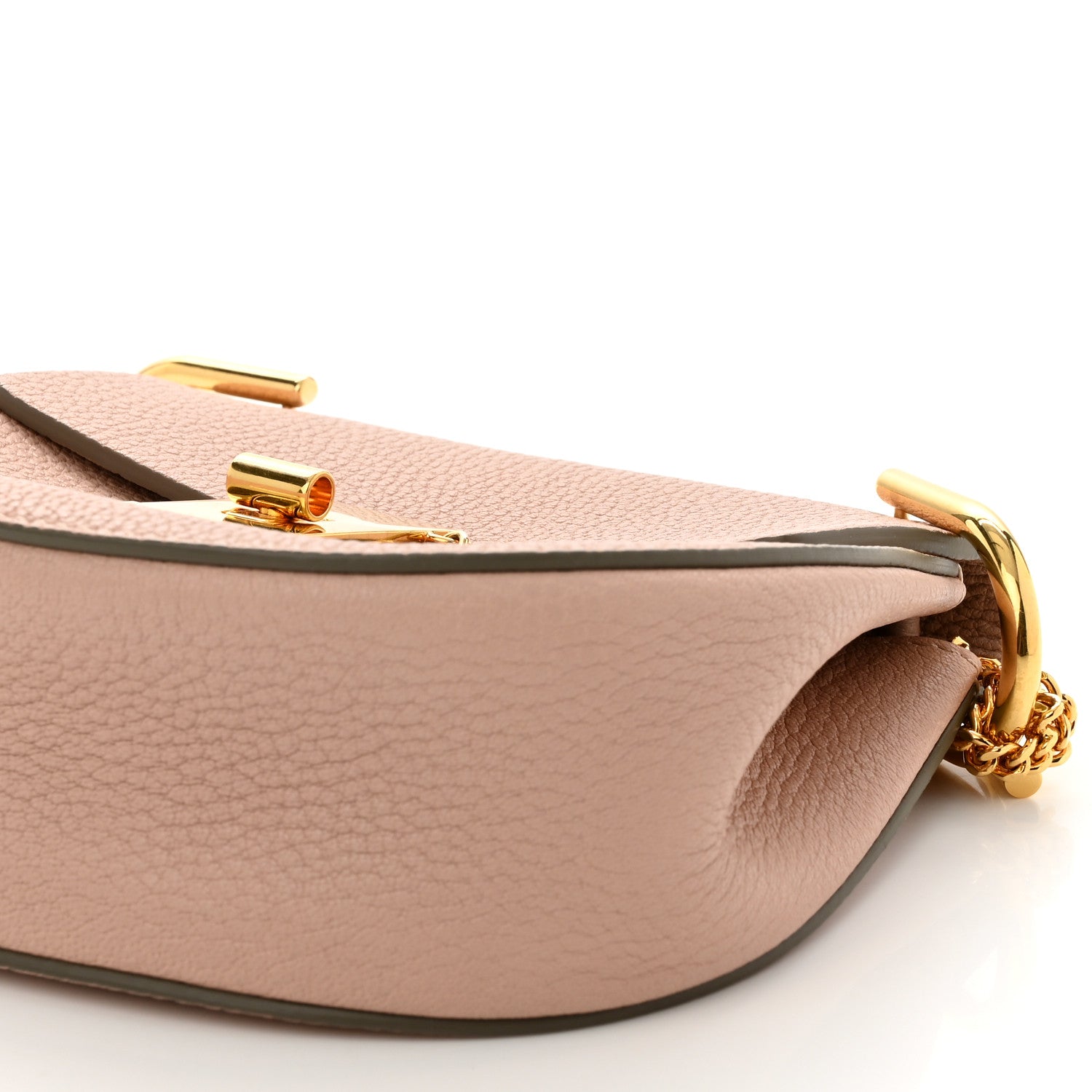 Chloe Grained Lambskin Mini Drew Shoulder Bag Cement Pink 9 of 10