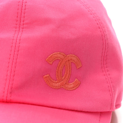 Chanel Cotton CC Cap Hat Fuchsia Orange 7 of 10