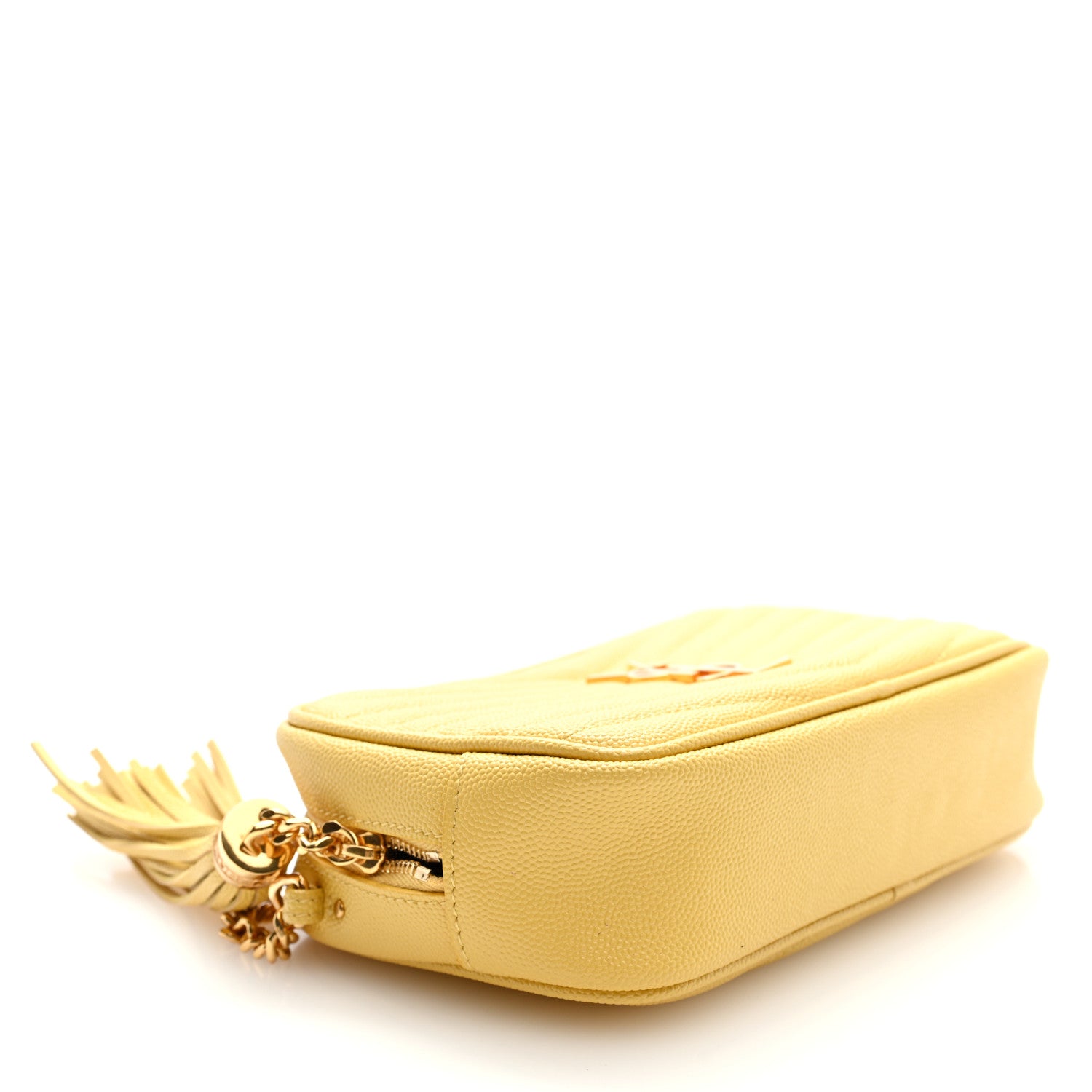 Saint Laurent Grain De Poudre Matelasse Monogram Mini Lou Camera Bag Light Chartreuse 4 of 9