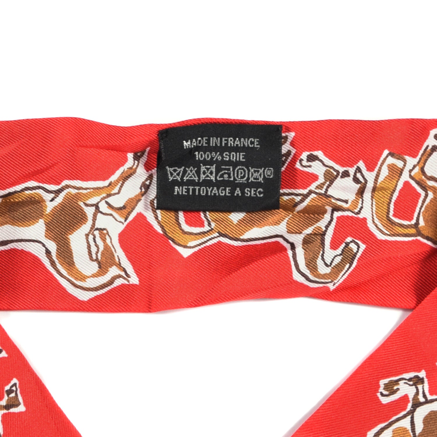 Hermes Silk Chevaux En Liberte Twilly Rouge Caramel White 4 of 4