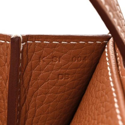 Hermes Taurillon Clemence Halzan 25 Gold 7 of 10