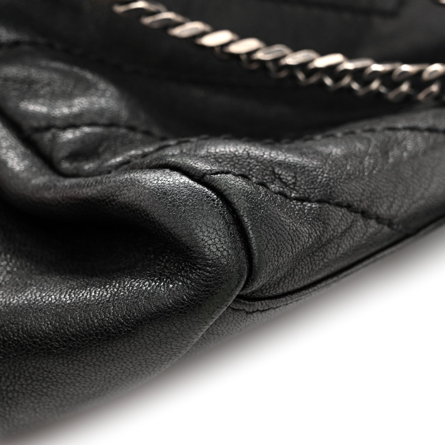 Saint Laurent Pebbled Lambskin Chevron Monogram Small Nolita Black 13 of 15