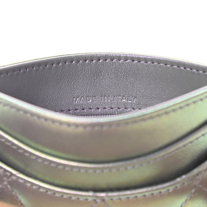 Chanel Iridescent Calfskin Quilted Card Holder Light Purple 7 of 9
