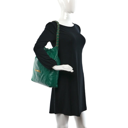 Chanel Shiny Calfskin Quilted Chanel 22 Green 2 of 10