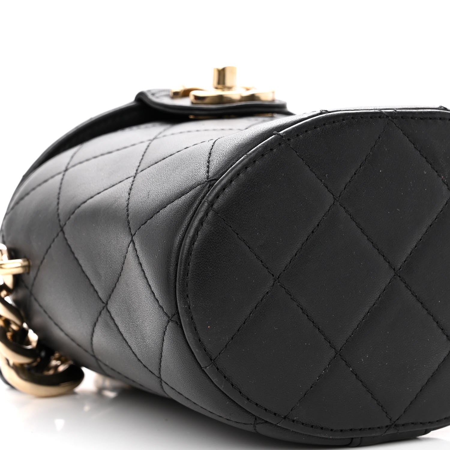 Chanel Lambskin Resin Elegant Chain Vanity Case Black 9 of 12