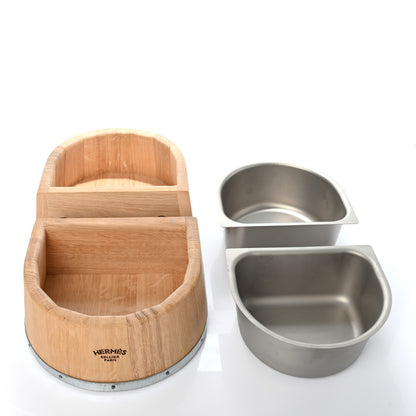 Hermes Oak Wood Large Chaine d'Ancre Dog Bowl Naturel 7 of 11