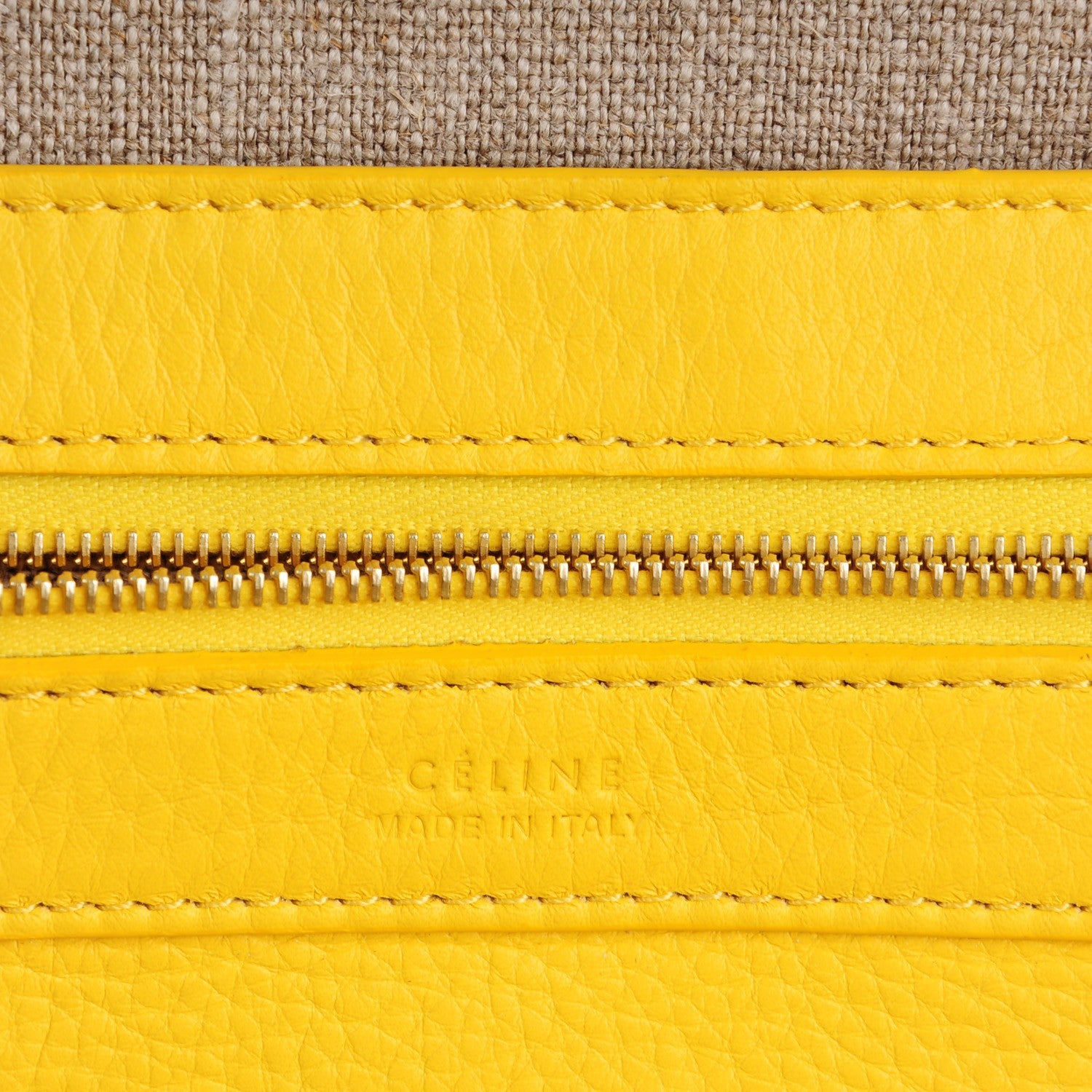 Celine Calfskin Medium Horizontal Cabas Phantom Sun Yellow 6 of 9