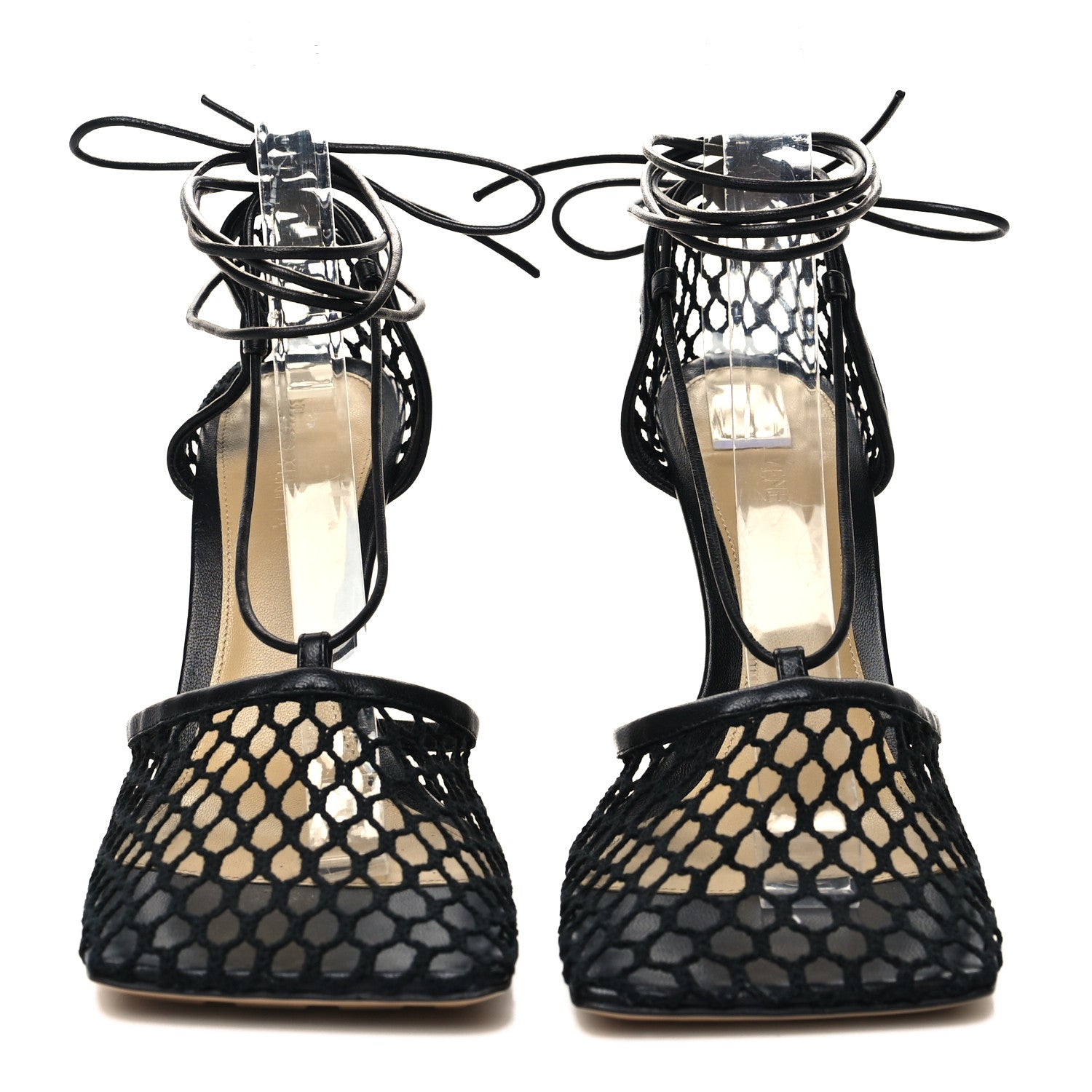 Bottega Veneta Mesh Nappa Stretch Ankle Tie 90mm Sandals 39 Black 2 of 8